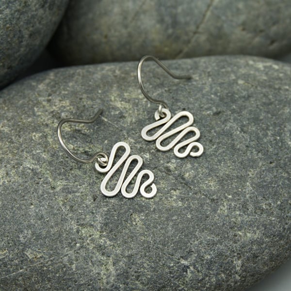 Sterling Silver Squiggle Earrings