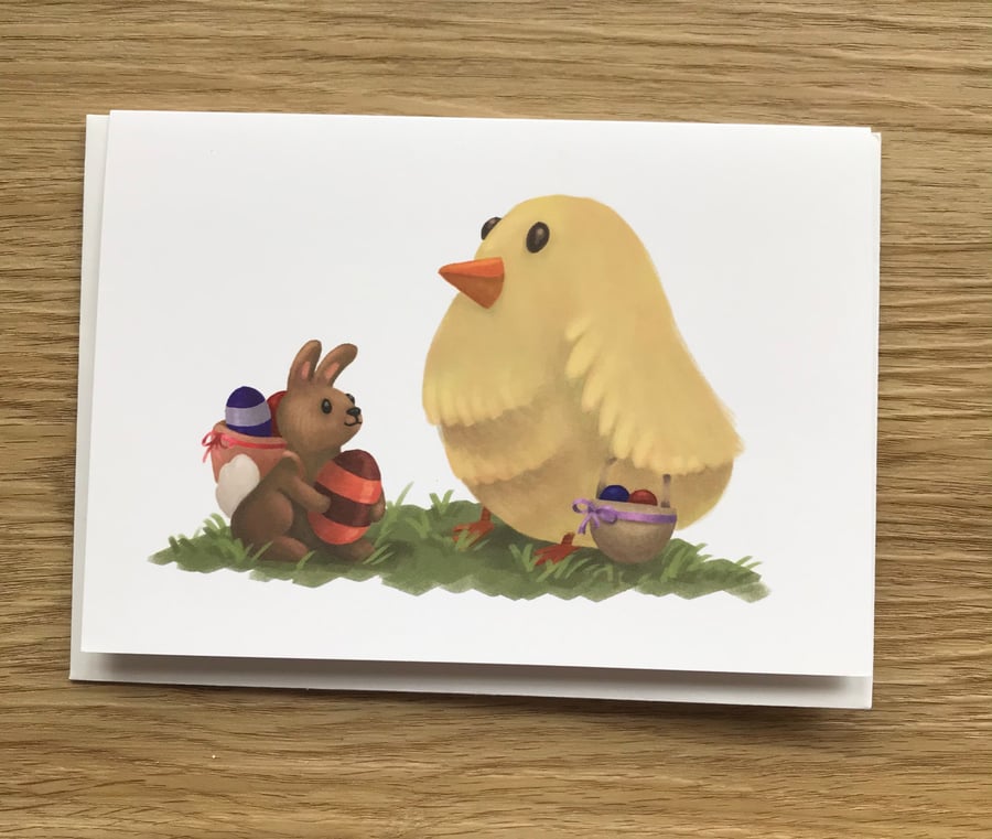 Bunny & Chick Greeting Card