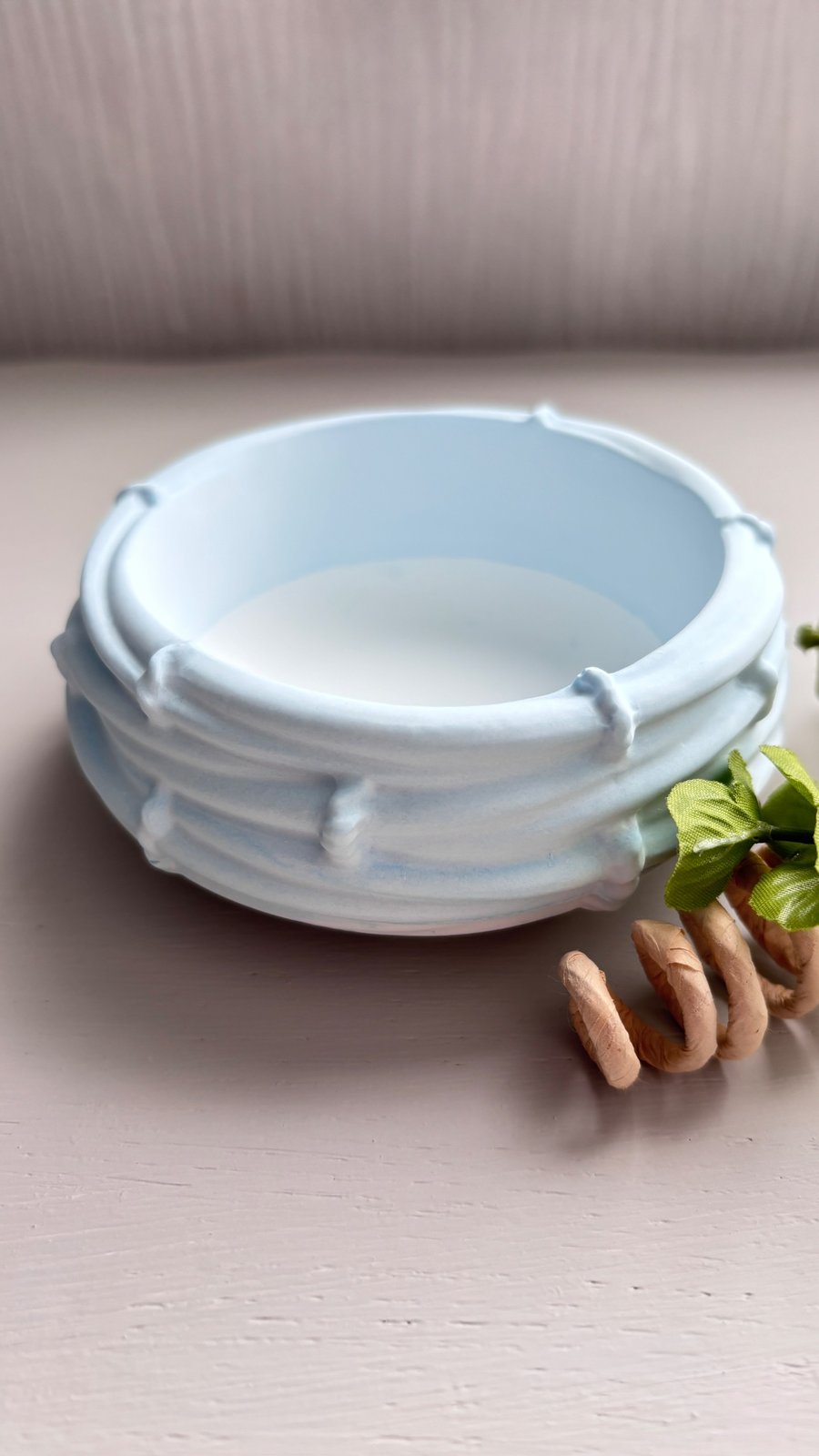 Pale Blue Birds Nest Bowl  - Home Decor