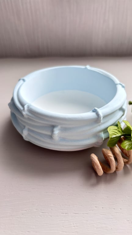 Pale Blue Birds Nest Bowl  - Home Decor