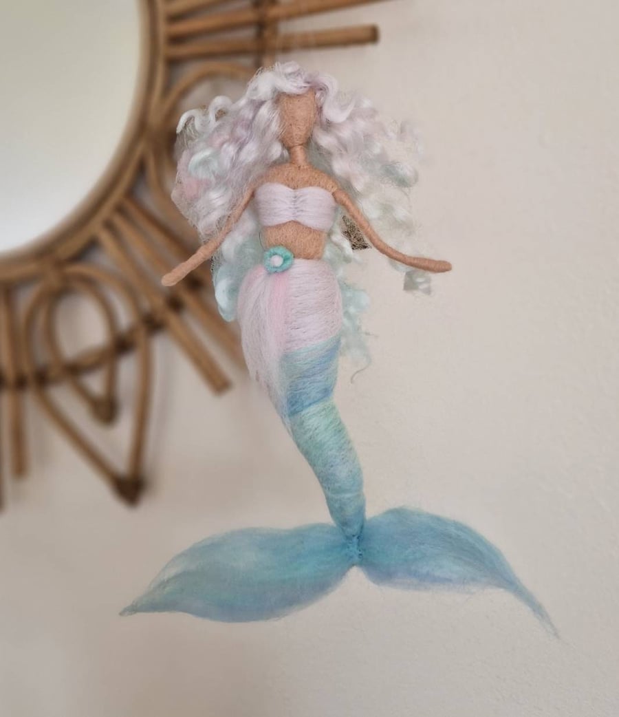 Mermaid doll, needle felt doll, needle felt mermaid, handmade dolls,