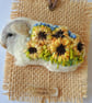 Guinea Pig Brooch Felted and Embroidered - Image 1