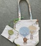 Animals in Balloons Tote and Purse, Child's tote and purse, Handmade in the UK