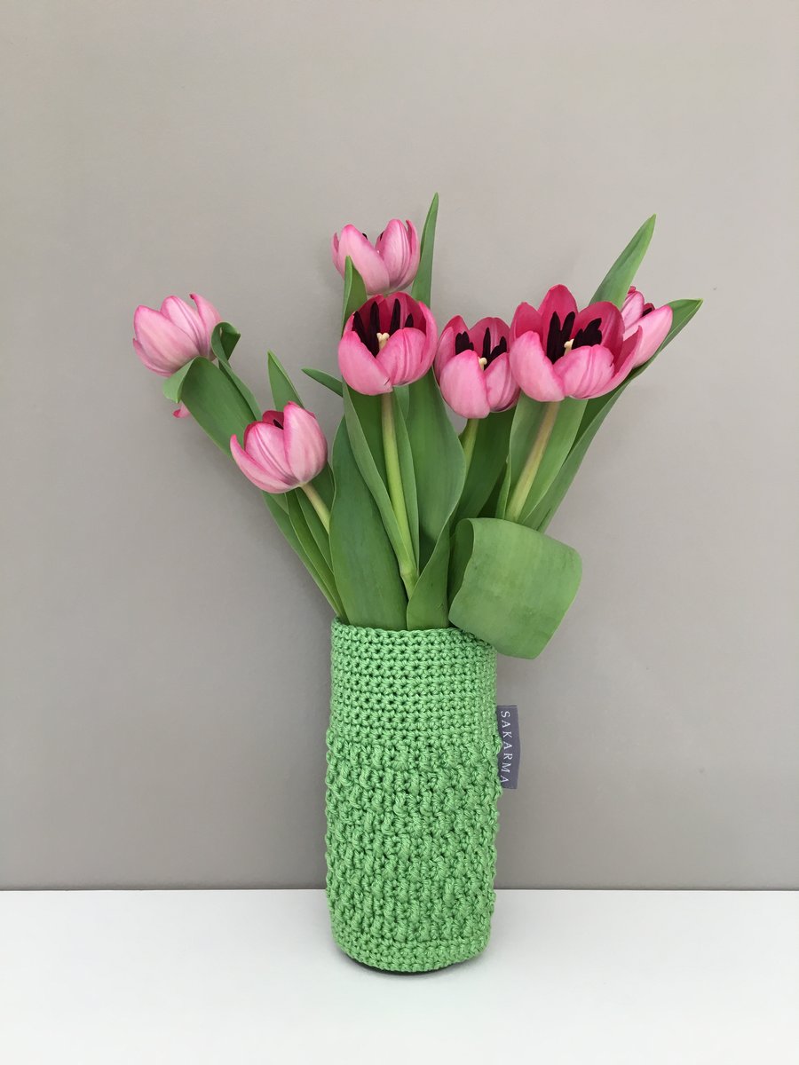Crochet Vase - Green