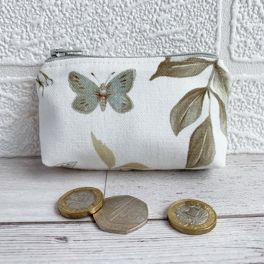 Small Purse, Coin Purse with Blue Butterfly