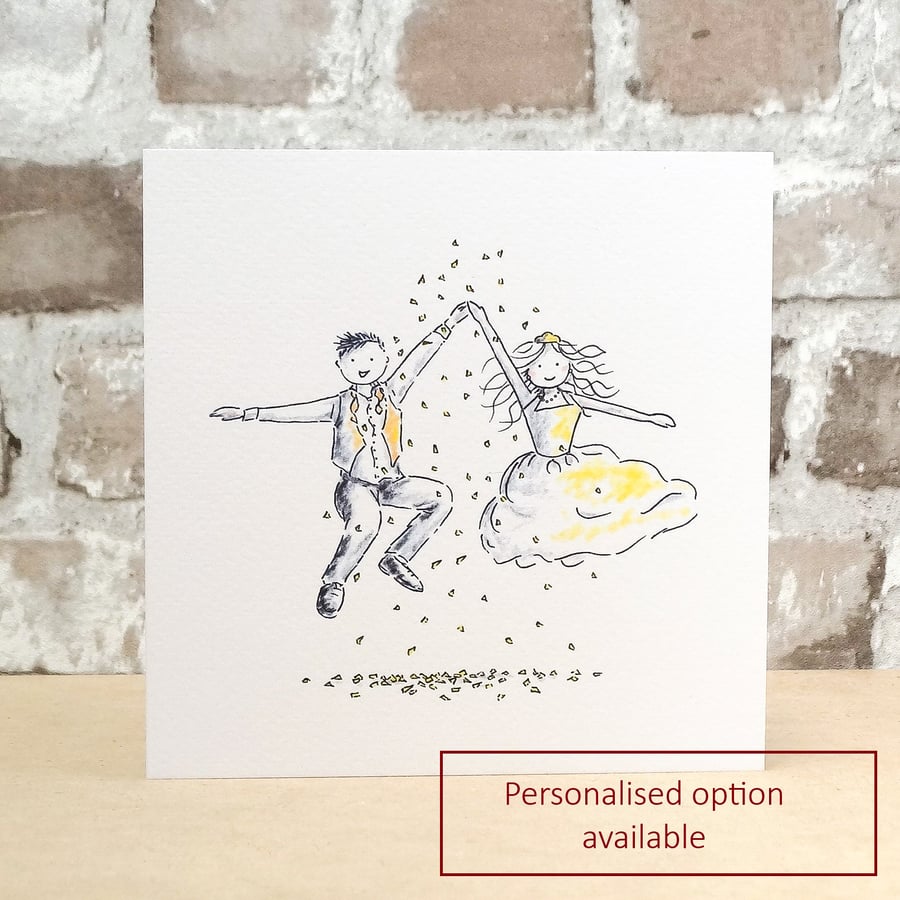 Wedding Card Jump Blonde