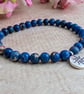 Blue sea sediment jasper stretch bracelet with North Star charm - Image 7