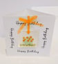 Fused Glass Marigolds Birthday Card - October Birth Flower - Image 4
