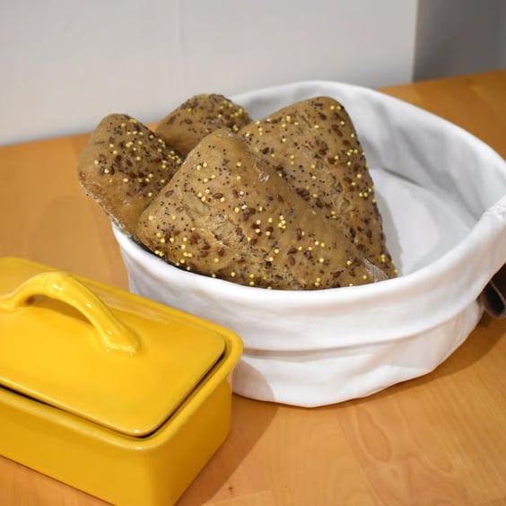 Bread or Fruit Canvas basket or server.  Good size multipurpose and hard wearing