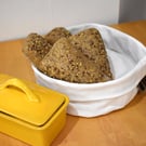 Bread or Fruit Canvas basket or server.  Good size multipurpose and hard wearing