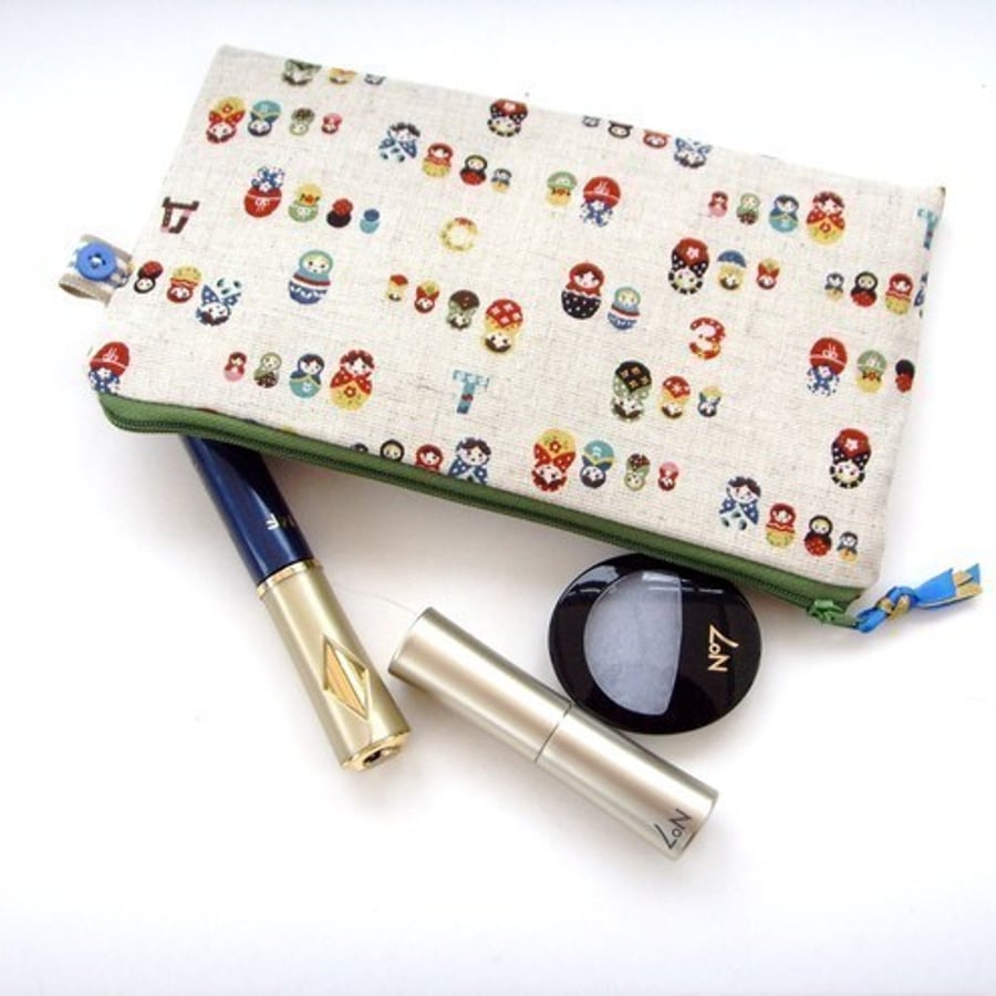 Cute Russian Doll Make Up Bag / Pencil Case