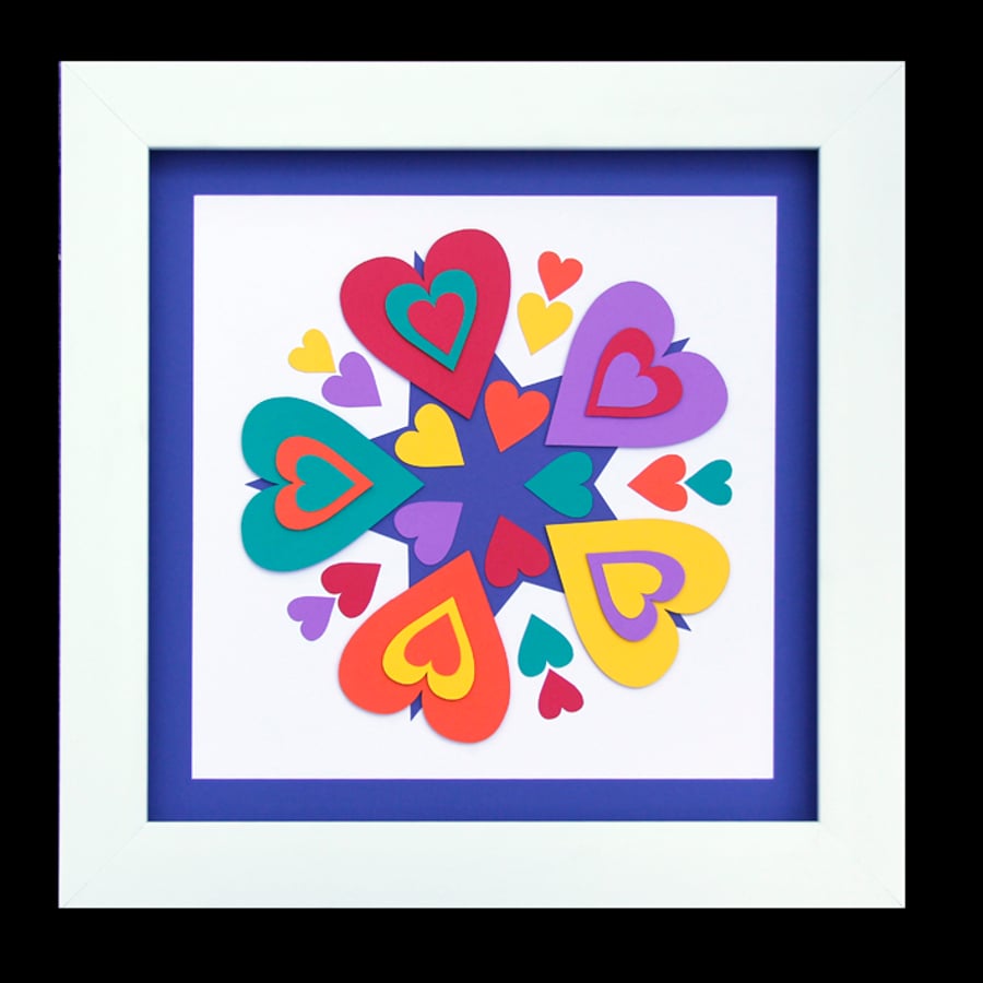 11 - HEART STAR PAPER SCULPTURE WITH MATCHING VALENTINE CARD