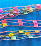 Crocheted necklace in shades of pink, orange, green, lightweight - Image 3
