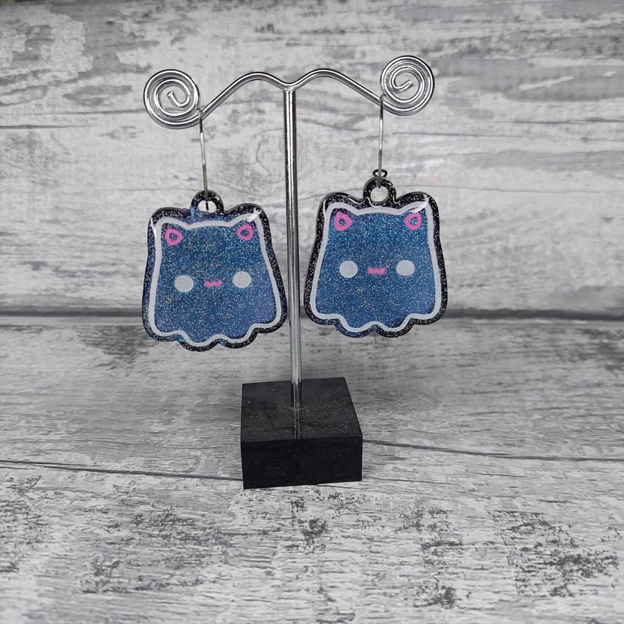 Kawaii Cat Ghost Earrings, Ghostie Earrings, Perfectly Imperfect