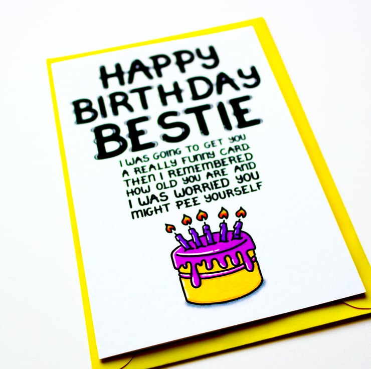 Funny Birthday Card For Bestie, Best Friend Bir... - Folksy