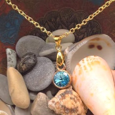 Rose Gold Necklace With A Crystal Birthstone Pendant, Gift for Her, 