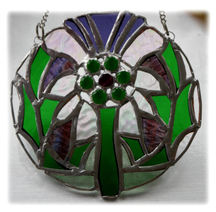 Scottish Thistle Stained Glass Suncatcher Flower of Scotland
