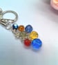 Silver Dagger Charm and Multi Coloured Crystal Bead Key Ring, End of Term Gift - Image 9