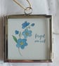 Handpainted Watercolour Forget-me-Not Flowers in a Miniature Silver Frame