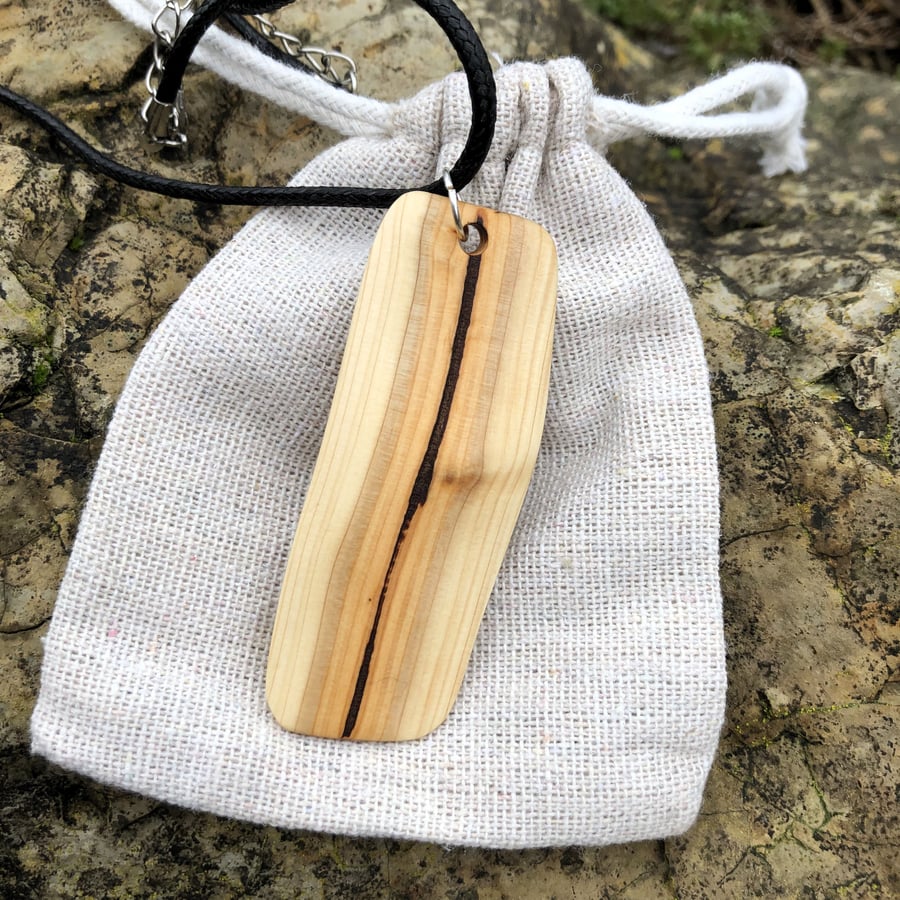  Yew wood pendant 