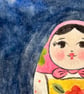 Christmas egg doll small original gouache painting  - Image 2