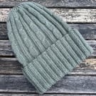 Khaki women's and men’s hat. Size 57-59 cm. Hand knitted.