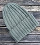 Khaki women's and men’s hat. Size 57-59 cm. Hand knitted.