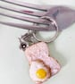 Miniature Fried Egg Toast Keychain