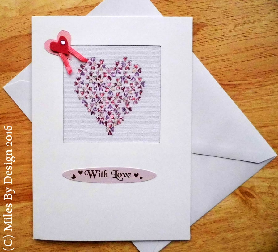 Hand Drawn Hearts Aperture Card - Multiple Occasions 