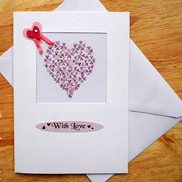 Hand Drawn Hearts Aperture Card - Multiple Occasions 