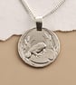 Frog Engraved Sterling Silver Coin Necklace