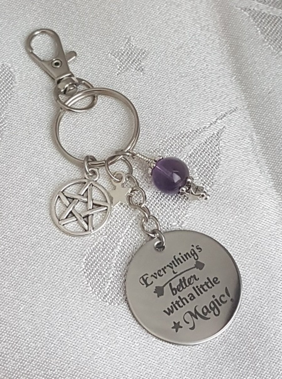 Gorgeous A Little Magic Key Ring - Key Chain Bag Charm.