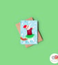 Cat Christmas Card, A6 Christmas Card, Cute Animal Christmas Card