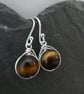 tigers eye sterling silver earrings, tiger eye drop earrings, gemstone drop earr - Image 3