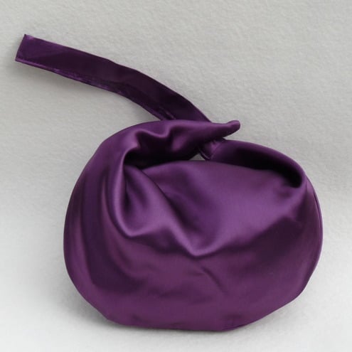 Purple Satin Wrist Bag