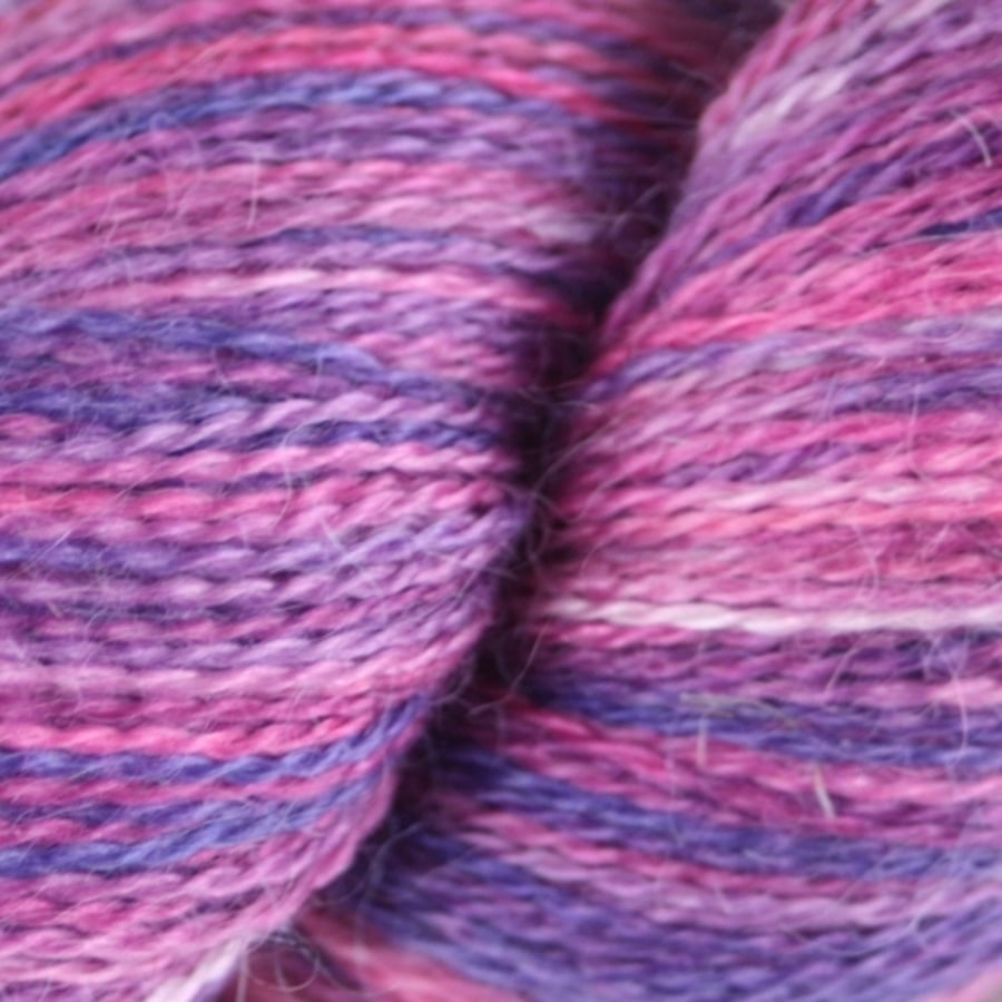 REDUCED - Rose Violet - Silky baby alpaca laceweight yarn
