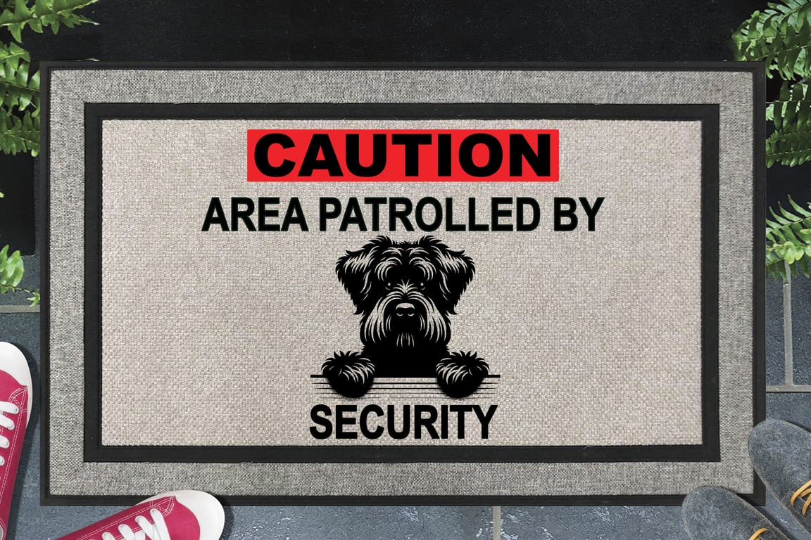 Black Russian Terrier Security Door Mat - All Weather Doormat - 45x70cm 