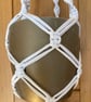 Summer seconds - Macrame plant holder made from up-cycled, white tee shirt - Image 4
