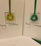 Handmade fused glass keepsake Christmas card with a tree or a wreath - Image 1