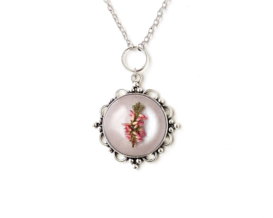 Pink & Purple Flower Necklace   F016