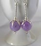 Large Amethyst Flower Bud Earrings with Sterling Silver - Image 2