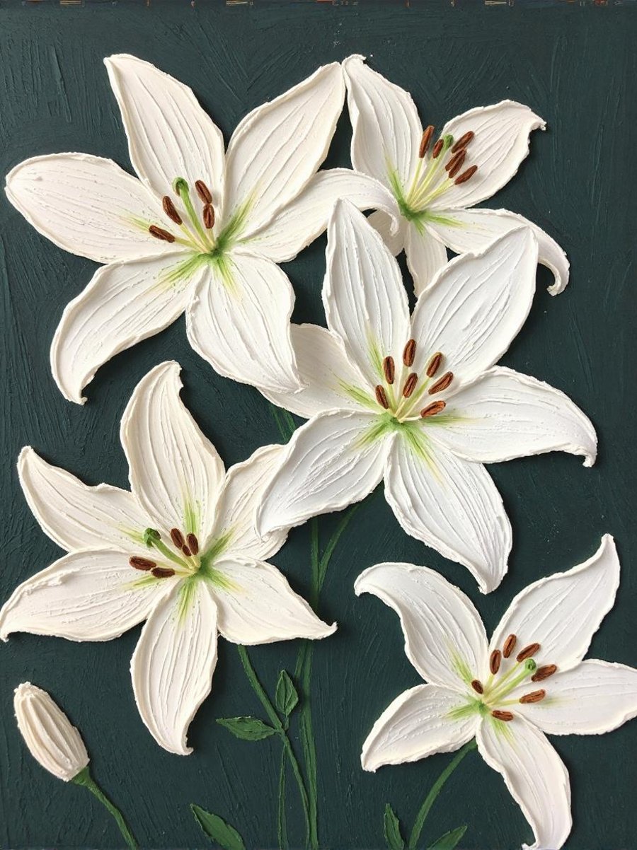 A5 Greeting Card Lillies Flowers 