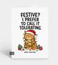 Funny Christmas Card - Tolerating Cat