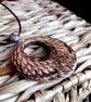 Phoenix Rising Wooden Pyrography Pendant - Image 1