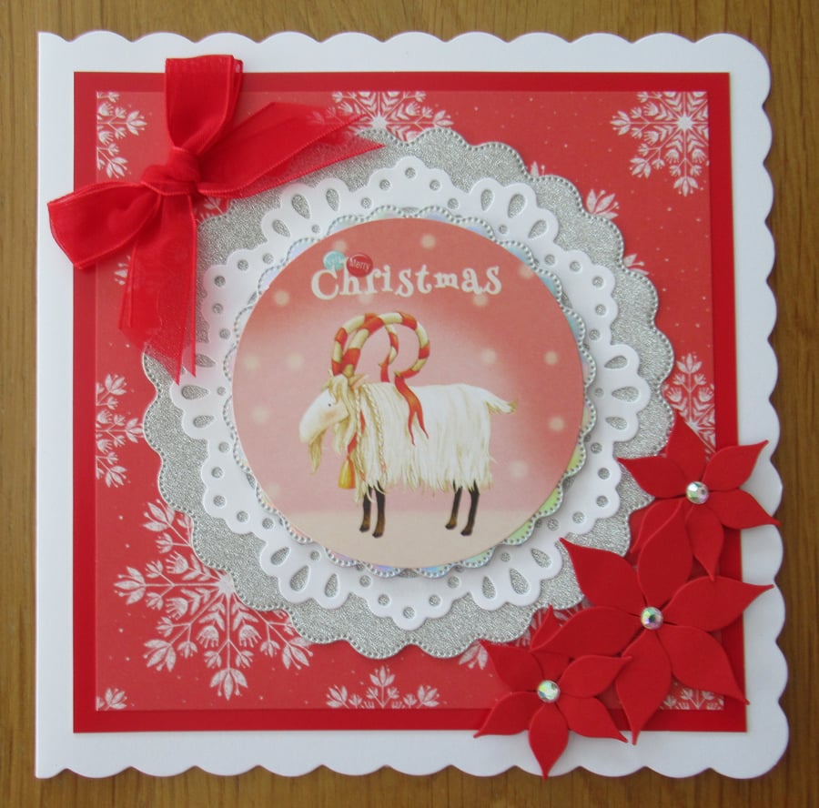 7x7" Festive Ram - Christmas Card