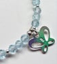 Designer Sky Blue Topaz Butterfly Sterling Silver Bracelet  - Image 5
