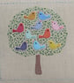 The Singing Tree, a small framed hand embroidered work, detailed and happy! - Image 4