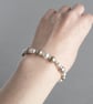 Champagne and White Pearl Bracelet - Taupe Bridesmaid Gifts - Wedding Jewellery - Image 2