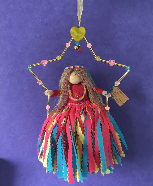 Pansexual Inspired Pride Flag Little Person In A Star Hanging Decoration, LGBTQ