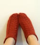 Luxury Alpaca Short Socks with Cables in Rust Mix. Wide variety of colours - Image 2